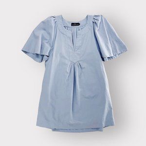 Tuckernuck Size S Finley Light Blue Chambray Split Neck Short Sleeve Dress